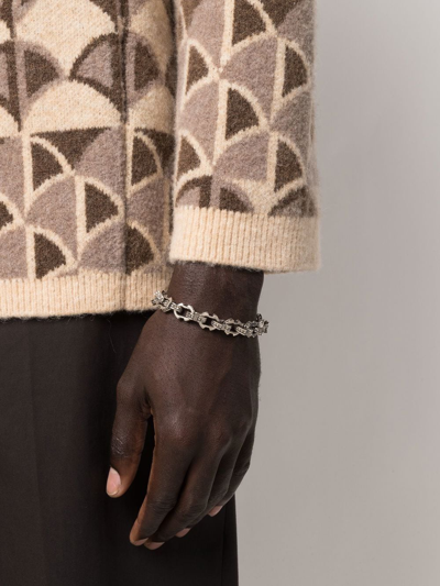 Shop Emanuele Bicocchi Spike Chain-link Bracelet In Silber