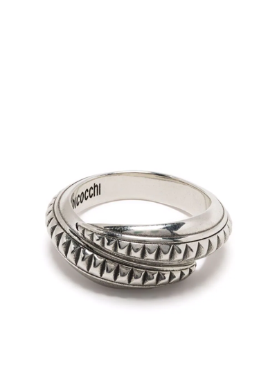 Shop Emanuele Bicocchi Pyramid-spiral Ring In Silber