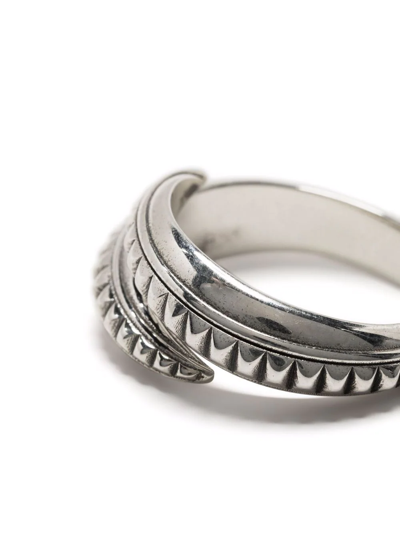 Shop Emanuele Bicocchi Pyramid-spiral Ring In Silber