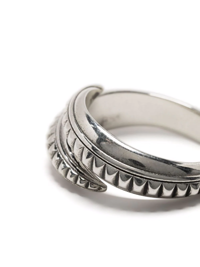 Emanuele Bicocchi Silver Pyramid Spiral Ring In Silber