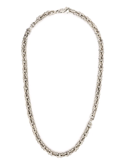Shop Emanuele Bicocchi Spiked Chain-link Necklace In Silber