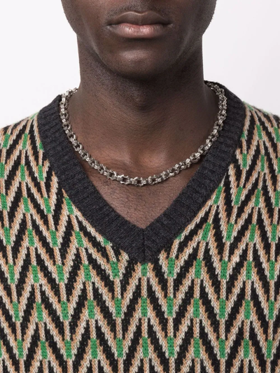Emanuele Bicocchi Spiked Chain-link Necklace In Silber
