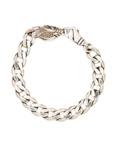 Shop Emanuele Bicocchi Serpent Chain-link Bracelet In Silber