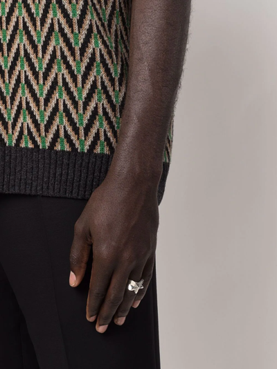 Emanuele Bicocchi Sterling Silver Star Ring In Silber