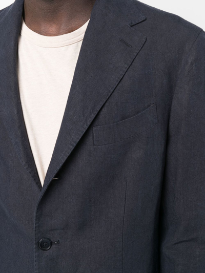 Shop Boglioli Single-breasted Linen Suit In Blau