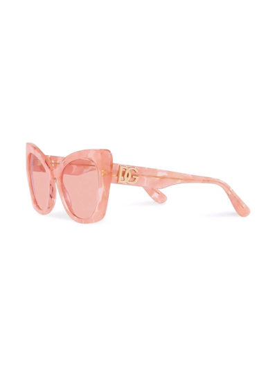 Shop Dolce & Gabbana Dg Crossed Sunglasses In Pink