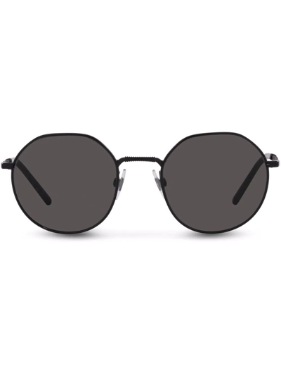 Shop Dolce & Gabbana Gros Grain Sunglasses In Grey