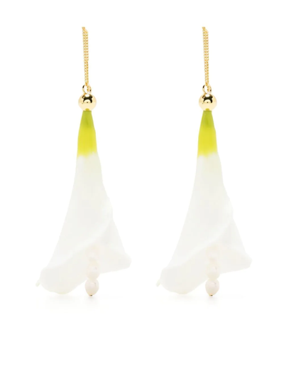Shop Cult Gaia Flower-drop Earrings In Weiss