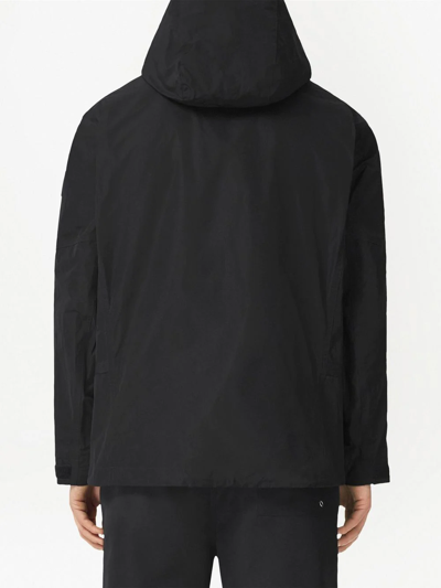 Shop Burberry Lightweight Hooded Jacket In Schwarz