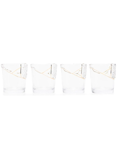Seletti Bicchieri Kintsugi Glasses (set Of Four) In Nude