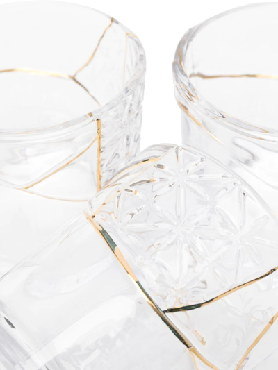 Seletti Bicchieri Kintsugi Glasses (set Of Four) In Nude