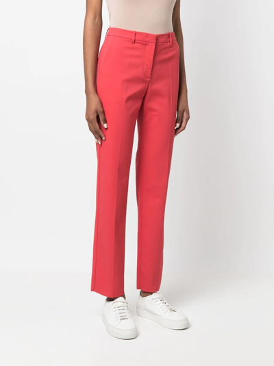 Shop Emporio Armani High-waist Straight Trousers In Rosa