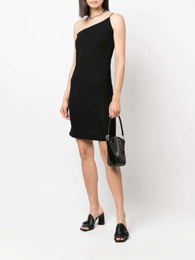 Shop Dsquared2 Off-shoulder Knee-length Dress In Schwarz