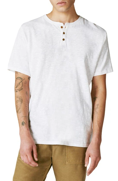 Shop Lucky Brand Short Sleeve Henley T-shirt In Bright White
