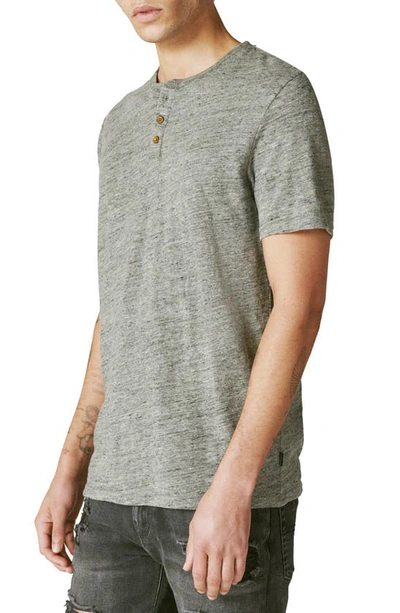 Shop Lucky Brand Short Sleeve Henley T-shirt In Heather Grey
