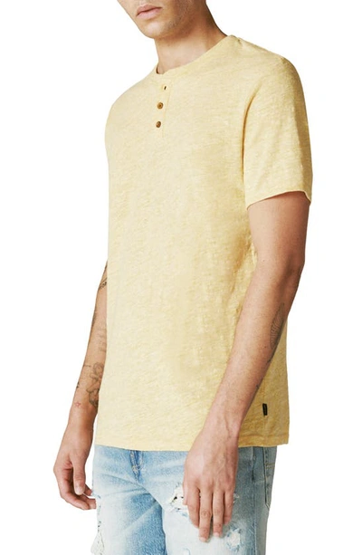 Shop Lucky Brand Short Sleeve Henley T-shirt In Mineral Yellow