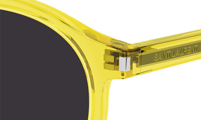 Shop Saint Laurent 50mm Phantos Sunglasses In Yellow