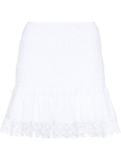 Shop Charo Ruiz Fleur Lace Miniskirt In White