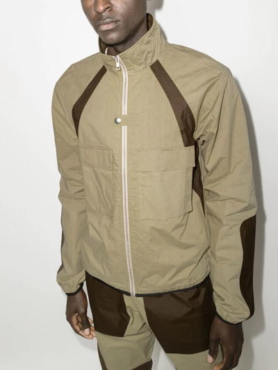 Shop Arnar Mar Jonsson Panelled Track Jacket In Neutrals