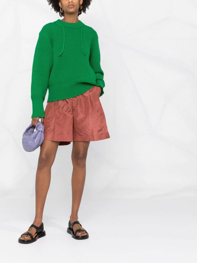Valentino High-waisted Silk Shorts In Rot