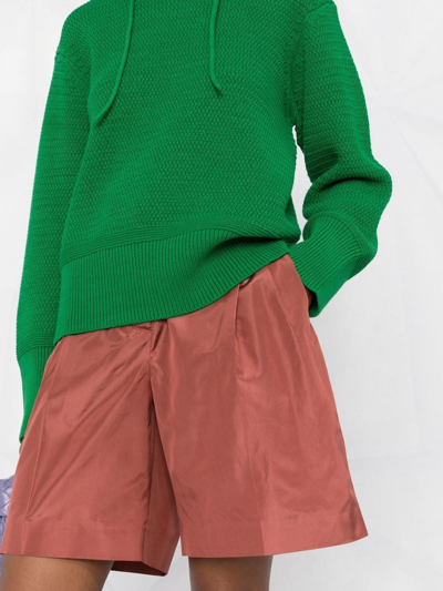 Valentino High-waisted Silk Shorts In Rot