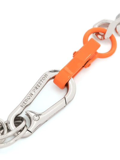 Heron Preston Silver & Orange Multichain Necklace   ModeSens