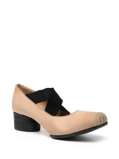 Shop Uma Wang Ballerina Square Toe Elasticated Pumps In Braun