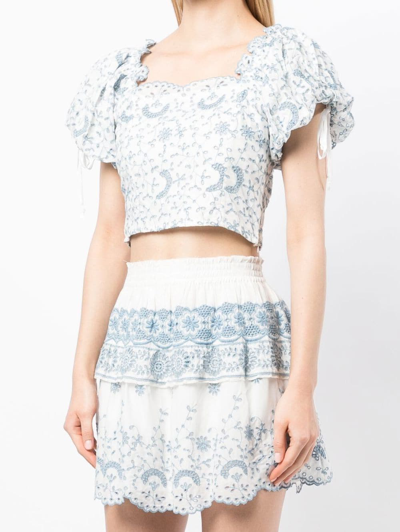 Loveshackfancy Melina Top In Weiss