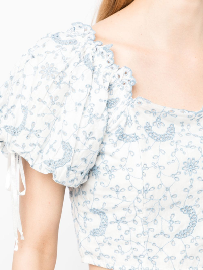 Loveshackfancy Melina Top In Weiss
