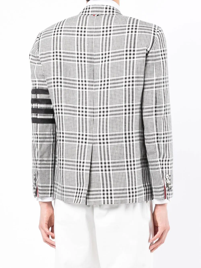 Shop Thom Browne Check Single-breasted Blazer In Weiss