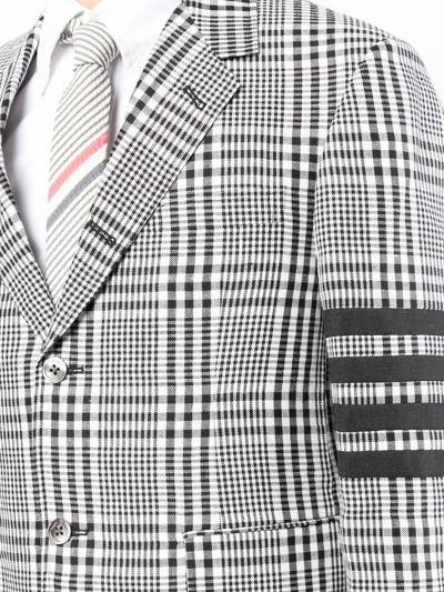Shop Thom Browne Check Single-breasted Blazer In Weiss