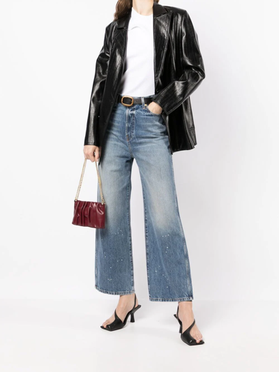 Khaite Paint-splatter Wide-leg Jeans In Blau