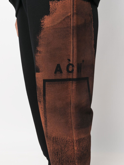 Shop A-cold-wall* Abstract-print Cotton Track Pants In Schwarz