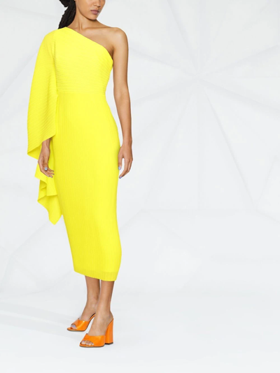 Solace London Lenna One-shoulder Dress In Yellow | ModeSens