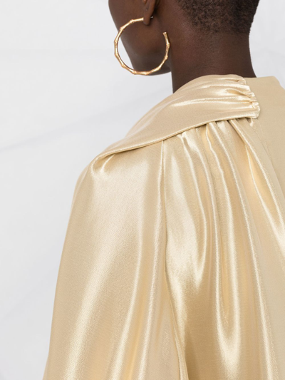 Fendi Metallic-effect Draped Dress In Schwarz