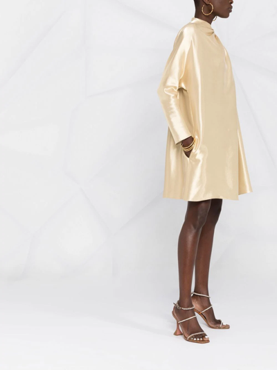 Fendi Metallic-effect Draped Dress In Schwarz