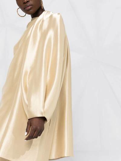 Fendi Metallic-effect Draped Dress In Schwarz