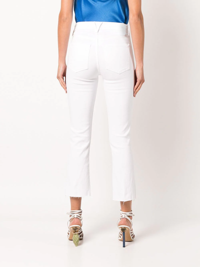 Shop Veronica Beard Carly Kick-flare Raw Hem Jeans In Weiss