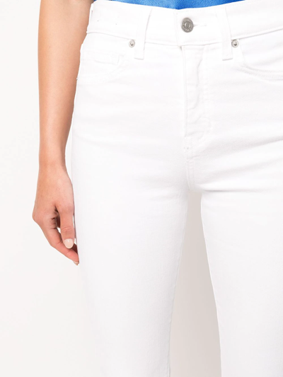 Shop Veronica Beard Carly Kick-flare Raw Hem Jeans In Weiss
