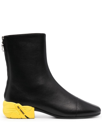 Raf Simons Solaris High-top Leather Boots In Schwarz