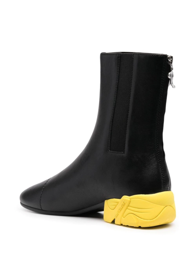 Raf Simons Solaris High-top Leather Boots In Schwarz