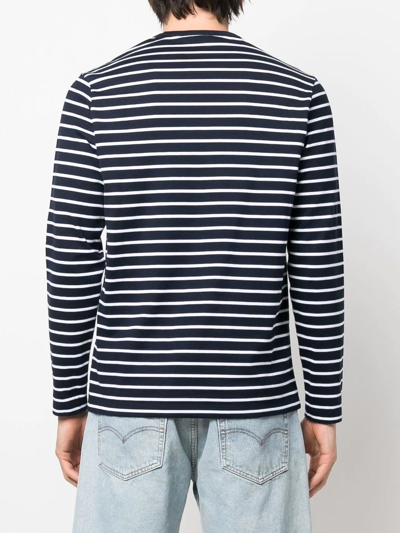 Shop Paul & Shark Logo-print Striped T-shirt In Blau