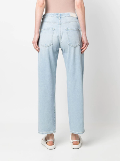 Shop Icon Denim Bella Mid-rise Straight Jeans In Blau