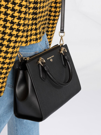 Michael Michael Kors Sienna Pebbled-leather Tote Bag In Schwarz