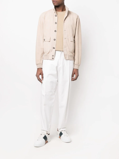 Shop Valstar Button-down Bomber Jacket In Nude
