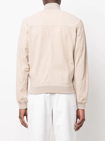 Shop Valstar Button-down Bomber Jacket In Nude