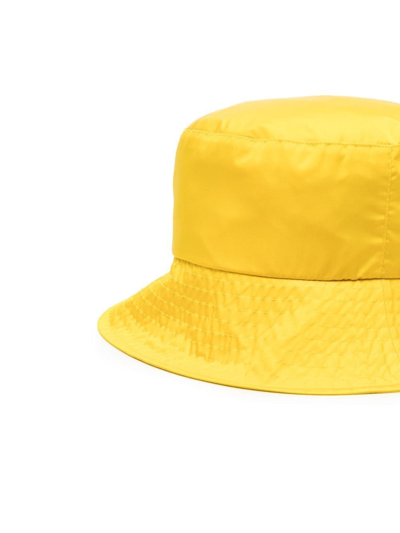 Shop Moncler Logo-patch Bucklet Hat In Gelb