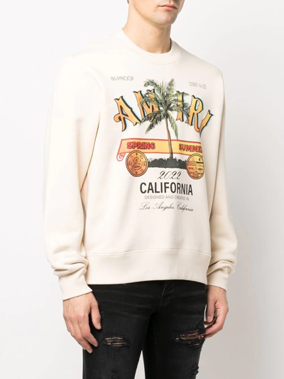 Shop Amiri Graphic-print Cotton Sweatshirt In Nude