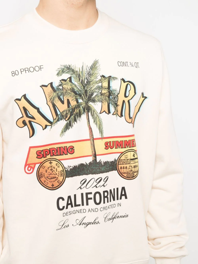 Shop Amiri Graphic-print Cotton Sweatshirt In Nude