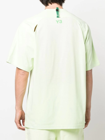 Shop Y-3 Logo-print Cotton T-shirt In Grün